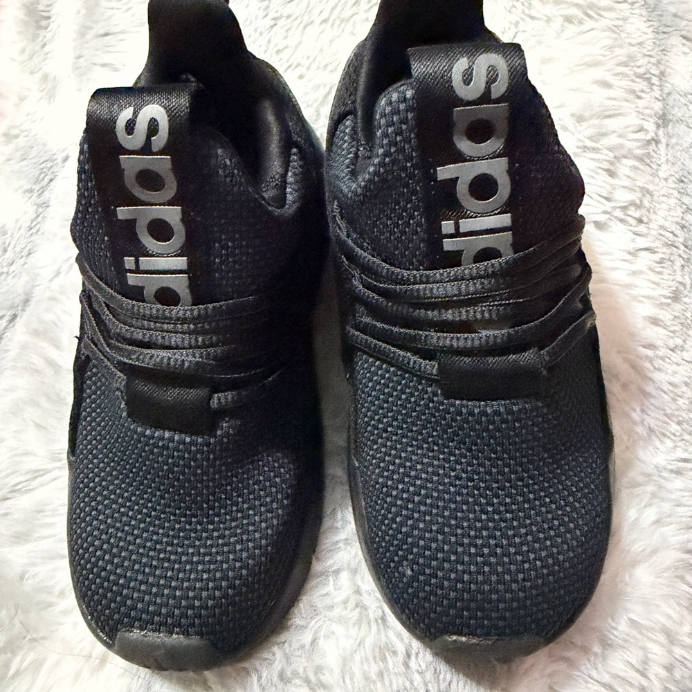 adidas Kids Black Knit Slip-On Sneakers